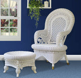 Country White Arm Chair and Ottoman Set Model CAC-RO-SET from Spice Islands Wicker