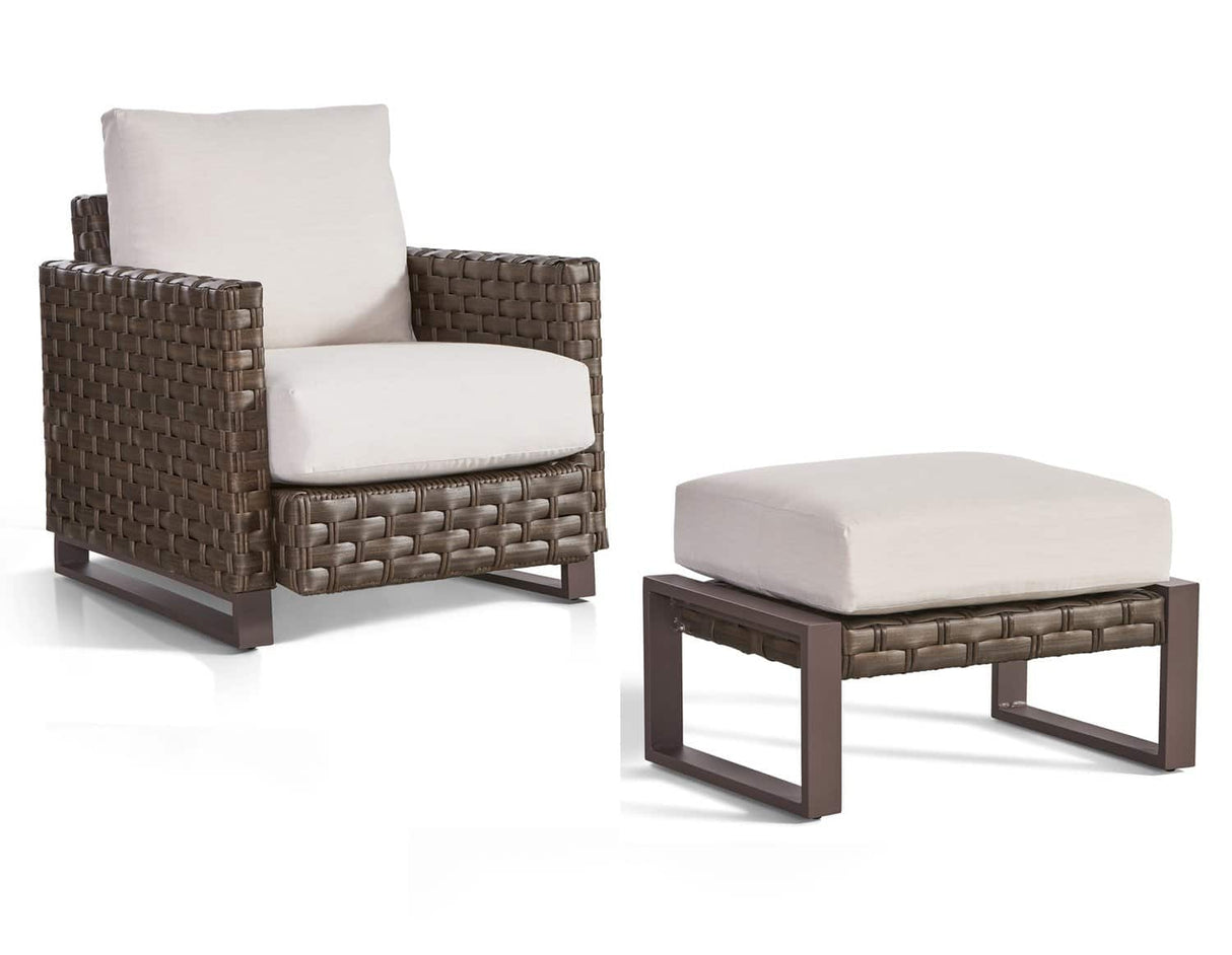 Cambridge Outdoor Chair and Ottoman Set 74205-74206 By South Sea Rattan