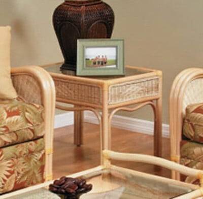 Captiva Rattan and Wicker End Table by Stanley Chair Model E-2