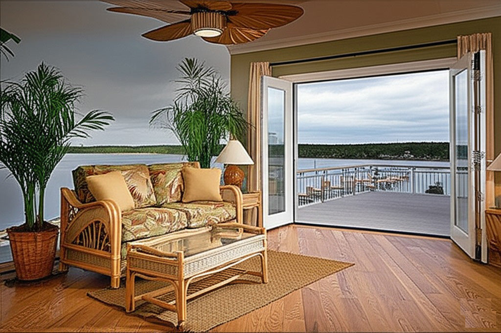 Captiva Rattan and Wicker 5 Pc Set in Natural Finish by Stanley Chair Model 202-SET-NAT