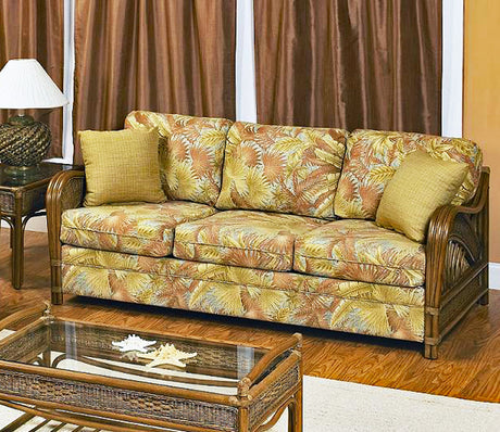 Captiva Rattan and Wicker Queen Sleeper Sofa in Antique Finish by Stanley Chair Model 902-IS-ANT