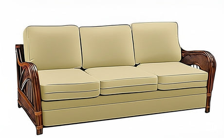 Captiva Rattan and Wicker Queen Sleeper Sofa in Antique Finish by Stanley Chair Model 902-IS-ANT
