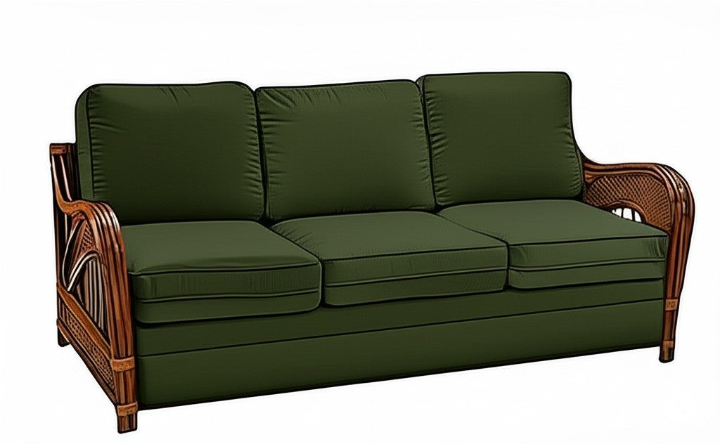 Captiva Rattan and Wicker Queen Sleeper Sofa in Antique Finish by Stanley Chair Model 902-IS-ANT