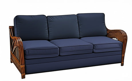 Captiva Rattan and Wicker Queen Sleeper Sofa in Antique Finish by Stanley Chair Model 902-IS-ANT