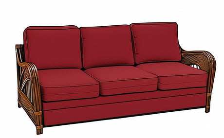 Captiva Rattan and Wicker Queen Sleeper Sofa in Antique Finish by Stanley Chair Model 902-IS-ANT