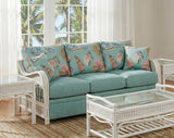 Captiva Rattan and Wicker Queen Sleeper Sofa in Whitewash by Stanley Chair Model 902-IS-WHT