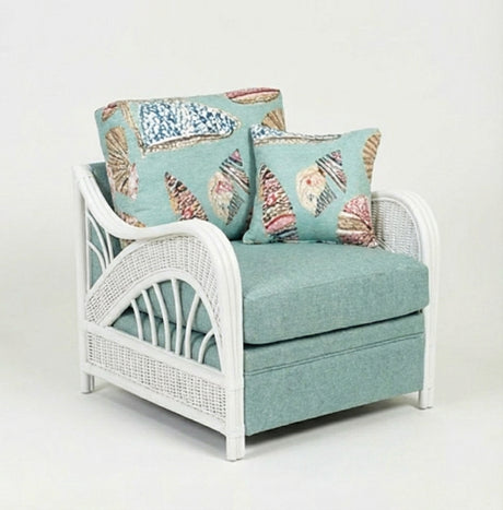 Captiva Rattan and Wicker Arm Chair in Whitewash by Stanley Chair Model 502-WHT