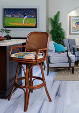Cayman Rattan Barstool or Counterstool with Arms by Alexander and Sheriden