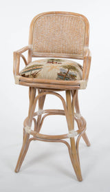 Cayman Rattan Barstool or Counterstool with Arms by Alexander and Sheriden