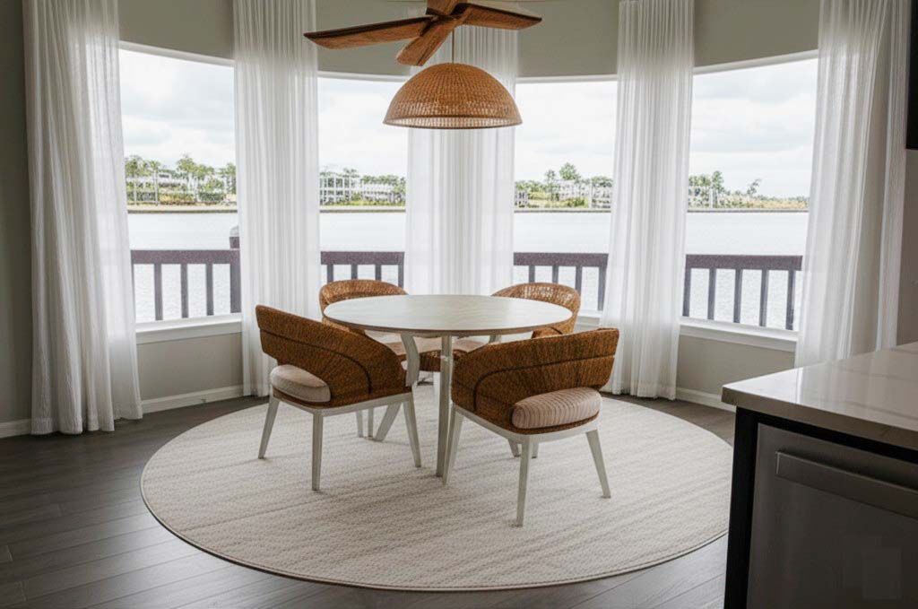 Cayman Grey Seagrass Natural Wicker 5 Pc Dining Set Model AC630-SET from Capris Furniture