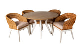 Cayman Grey Seagrass Natural Wicker 5 Pc Dining Set Model AC630-SET from Capris Furniture