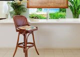Cayman Rattan Armless Barstool and Counterstool by Alexander and Sheriden with Cushions Made in USA