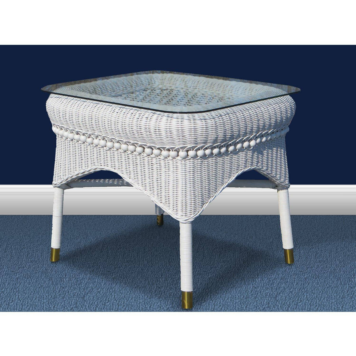 Sugar Beach White Porch End Table Model SBACET by Wicker Fair