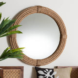 Cebuana Wicker Fair Rattan Large Round Rope Accent Mirror