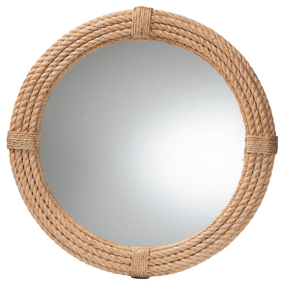 Cebuana Wicker Fair Rattan Large Round Rope Accent Mirror