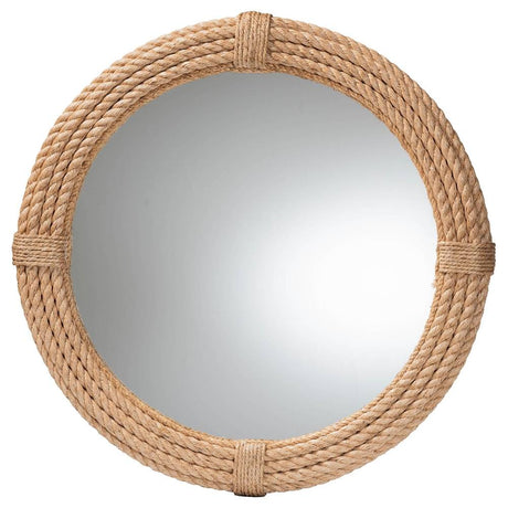Cebuana Wicker Fair Rattan Large Round Rope Accent Mirror
