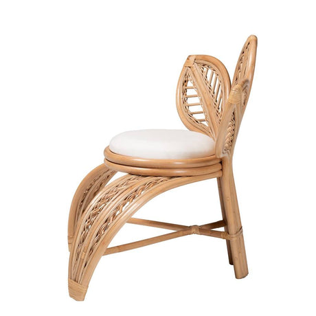 Blossom Modern Bohemian Natural Rattan Leaf Accent Chair