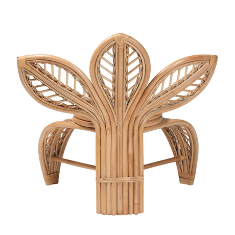Blossom Modern Bohemian Natural Rattan Leaf Accent Chair