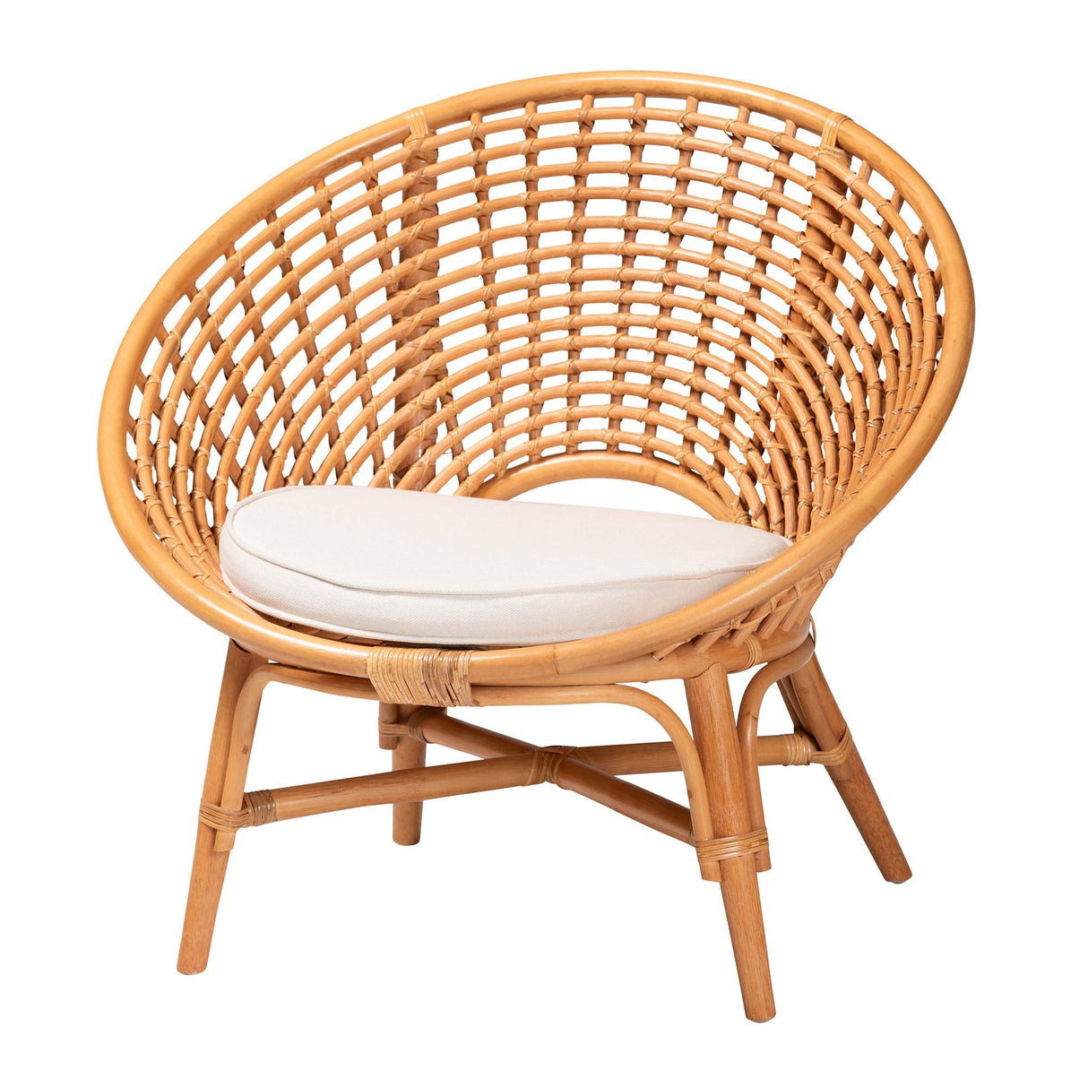 Seamist Modern Bohemian Natural Rattan Accent Chair