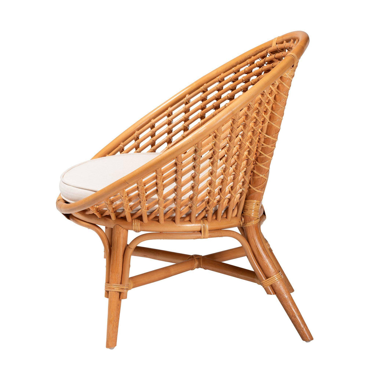 Seamist Modern Bohemian Natural Rattan Accent Chair