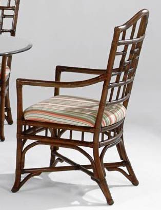 Chippendale Rattan Wicker 8 Pc Rectangle Dining Set with 60 Inch Glass Top Model 970-RECTSET by Braxton Culler