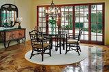 Chippendale Rattan Wicker 6 Pc Dining Set w/ 48 Inch Round Wood Top by Braxton Culler