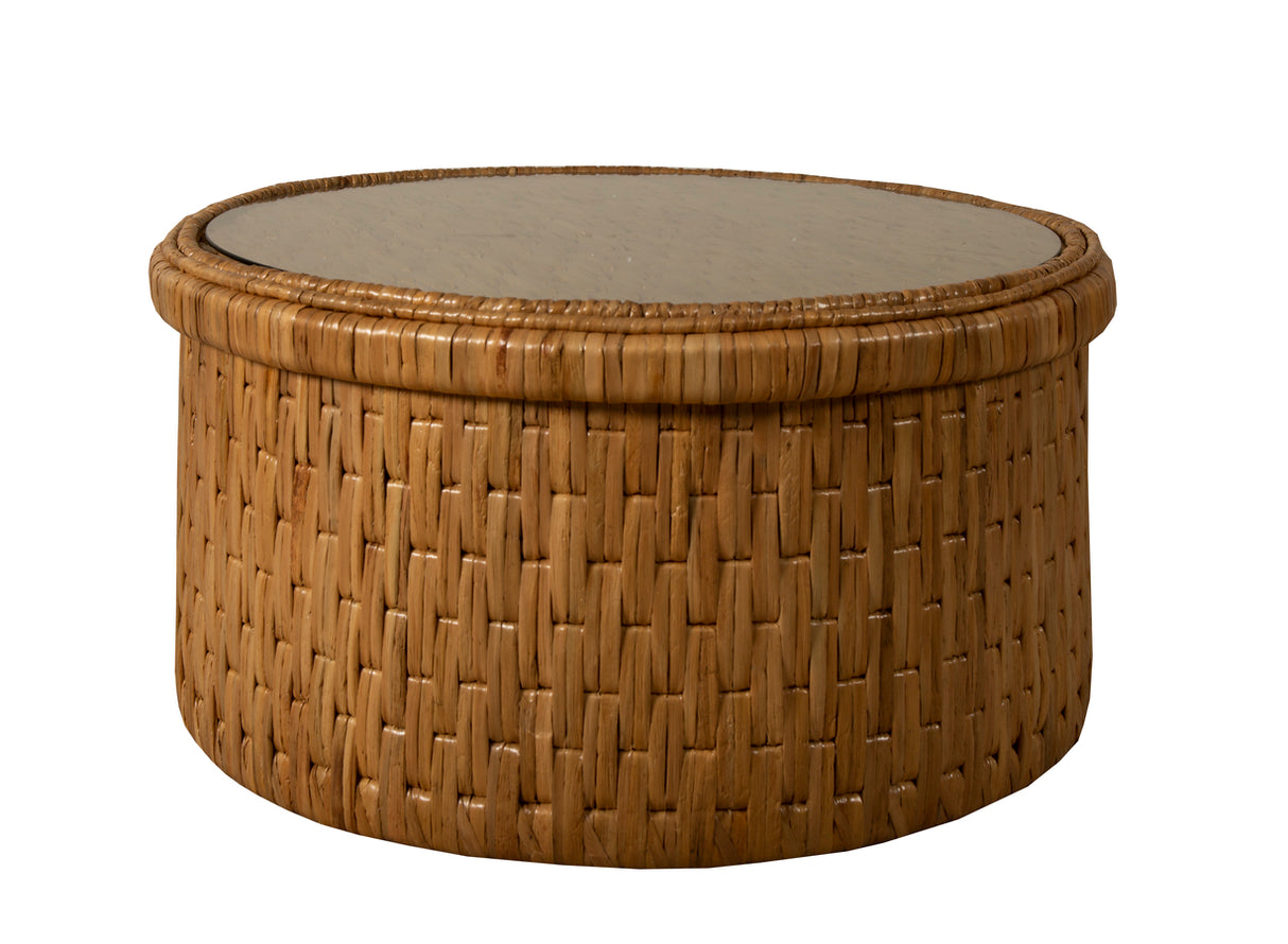 Virelle Rattan Cocktail Table w/ Glass by Capris Furniture Model CK340
