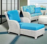 Clarissa White Rattan Chaise Lounge CZ-04 by Designer Wicker Tribor