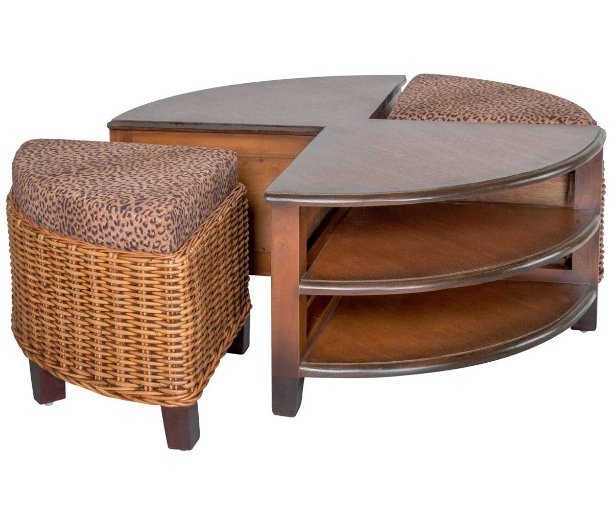Clarissa Rattan Convertible Ottoman Coffee Table CZ-10B by Designer Wicker Tribor