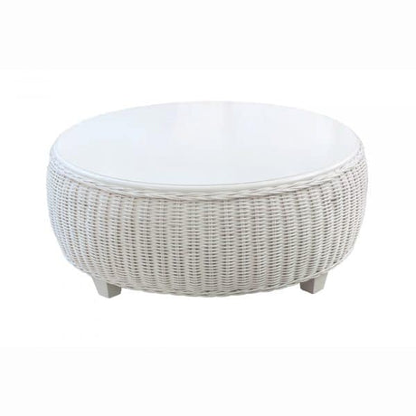 Clarissa White Rattan 5 Pc Living Room Set by Designer Wicker Tribor