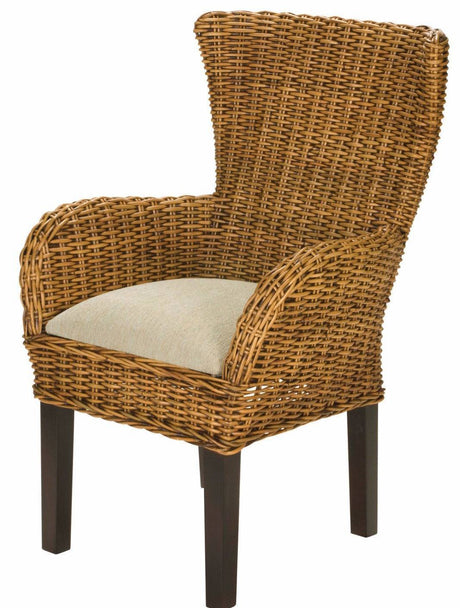 Clarissa Rattan 5 PC Dining Set with Dining Arm Chairs (CZ-DINING) by Designer Wicker Tribor
