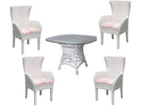 Clarissa White Rattan Dining Side Chairs CZ-21 by Designer Wicker Tribor