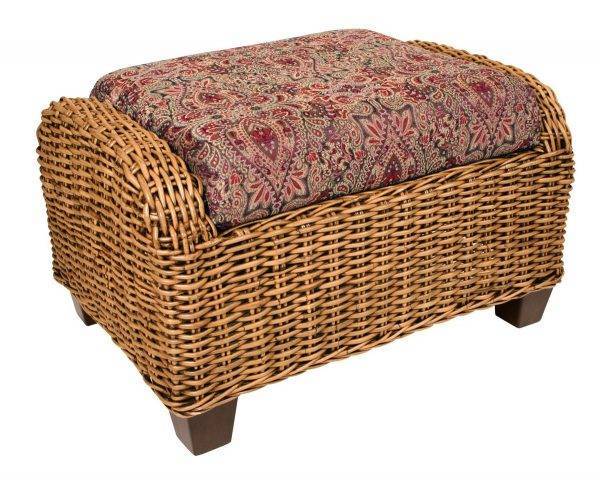 Clarissa Rattan 2 Pc Set includes Arm Chair and Ottoman by Designer Wicker Tribor CZ-01-2PC