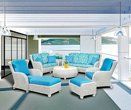 Clarissa White Rattan Loveseat CZ-02 by Designer Wicker Tribor