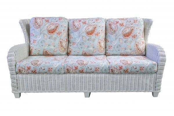 Clarissa White Rattan Sofa CZ-03 by Designer Wicker Tribor