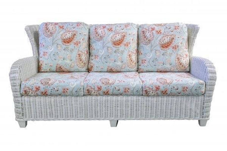 Clarissa White Rattan Sofa CZ-03 by Designer Wicker Tribor