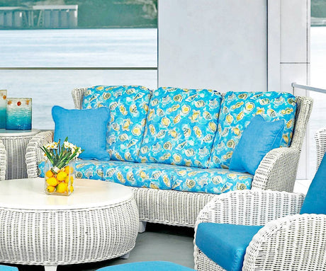 Clarissa White Rattan Sofa CZ-03 by Designer Wicker Tribor