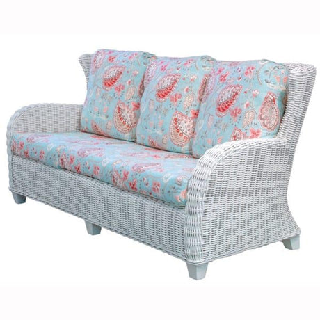 Clarissa White Rattan 5 Pc Living Room Set by Designer Wicker Tribor