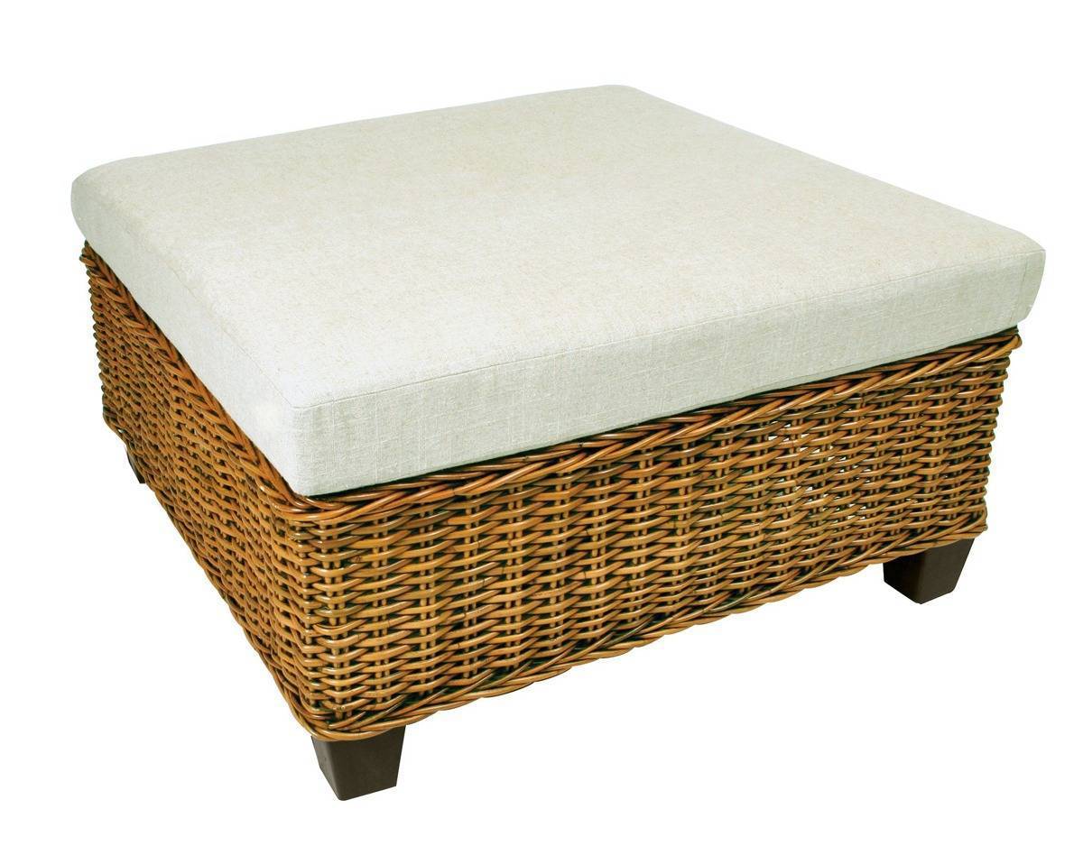 Clarissa Rattan Convertible Ottoman Coffee Table CZ-10B by Designer Wicker Tribor