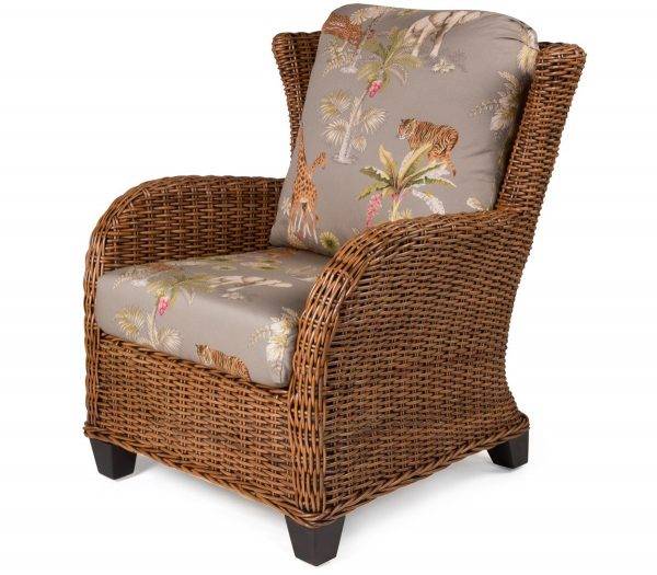 Clarissa Rattan 2 Pc Set includes Arm Chair and Ottoman by Designer Wicker Tribor CZ-01-2PC
