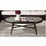 Grand Isle Outdoor Oval Coffee Table with Glass Top 77444 by South Sea Rattan