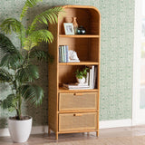 Compass Wicker Fair Rattan Book Case Shelf Cabinet