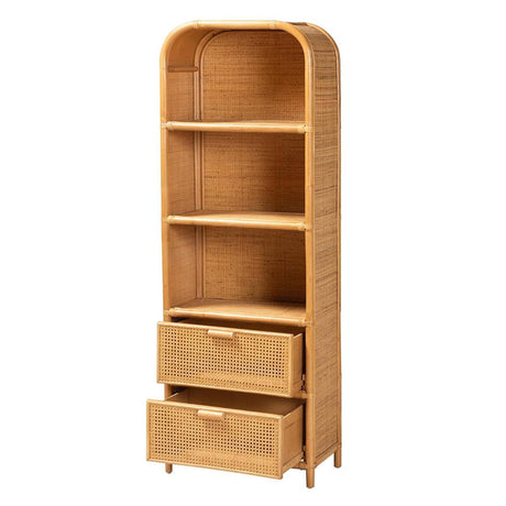 Compass Wicker Fair Rattan Book Case Shelf Cabinet
