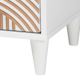 Congo 3 Pc Tropical Style Wood Queen Bedroom Set SW8591-White-3PC Queen Bedroom Set
