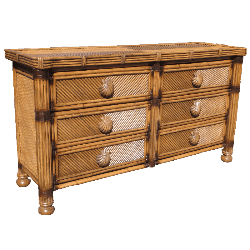 Palm Bay Rattan 6 Drw Dresser Model PB6D by Wicker Fair