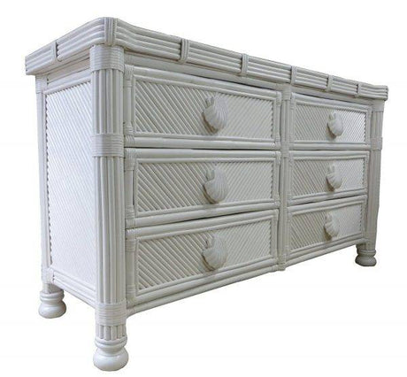 Palm Bay 2 Pc Dresser and Mirror Set Model PBW6D-CCMR by Wicker Fair