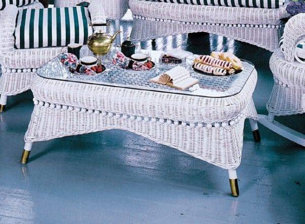 Sugar Beach White Coffee Table Model SBCT by Wicker Fair