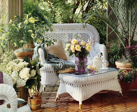 Country White Loveseat Model CACLS from Spice Island Wicker
