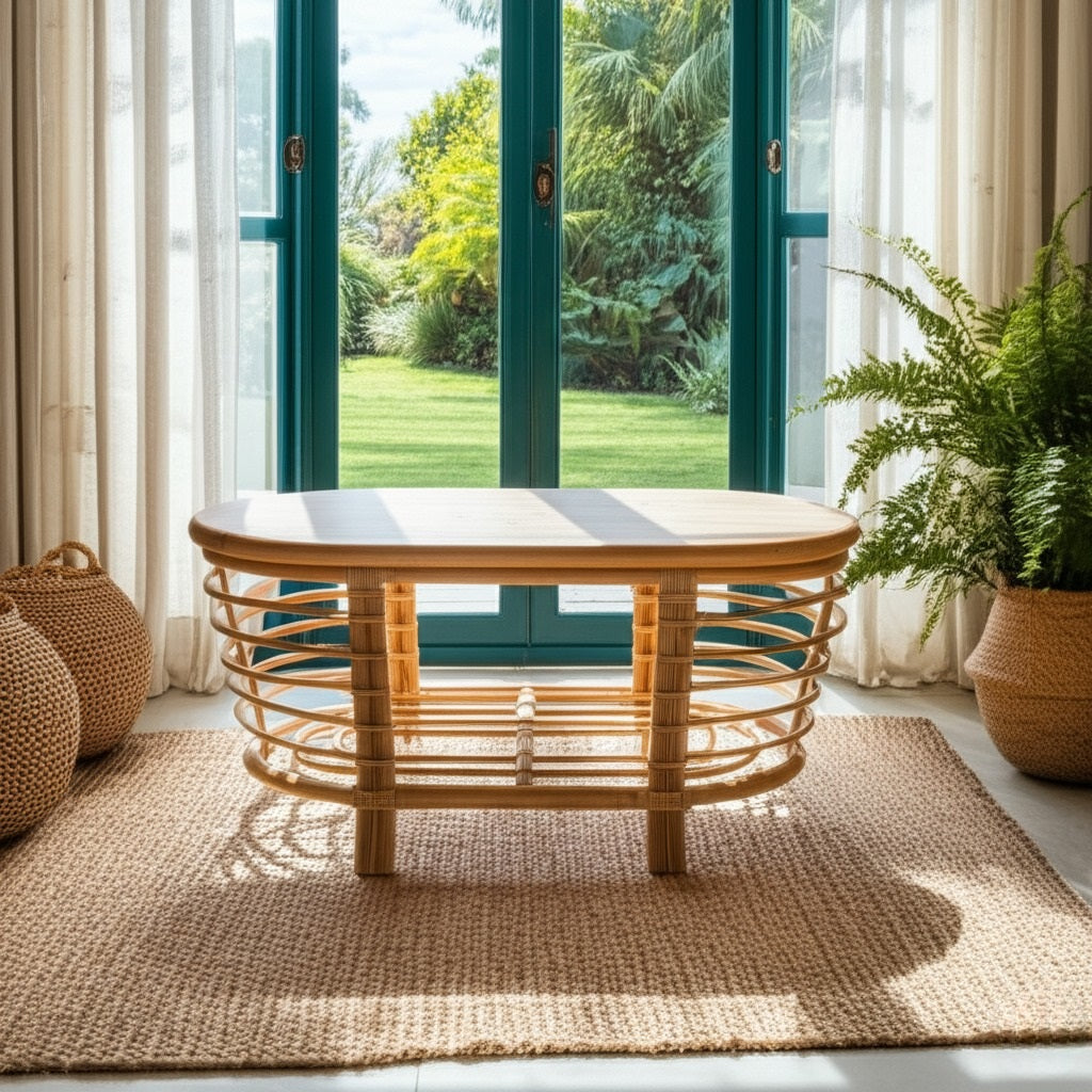 Lisbon Rattan Coffee Table by Capris Furniture Model CT315