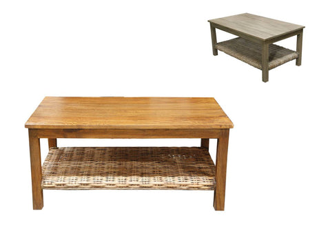 Borneo Rattan and Wood Coffee Table from Capris Furniture Model CT752